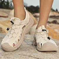 Voor heren Sandalen Platte sandalen Leer Ademend Comfortabel Anti-slip Veters Zwart Groen Beige Lightinthebox