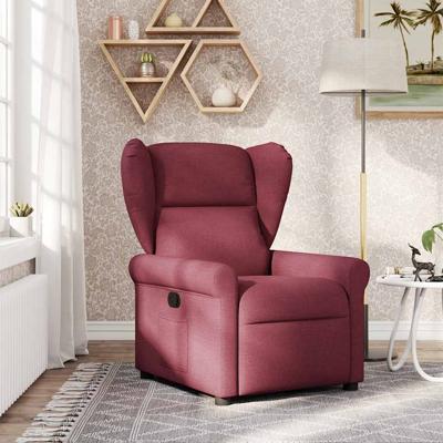 Fauteuil verstelbaar stof wijnrood