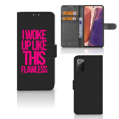 Samsung Galaxy Note 20 Hoesje met naam Woke Up - Origineel Cadeau Zelf Maken