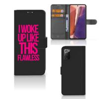 Samsung Galaxy Note 20 Hoesje met naam Woke Up - Origineel Cadeau Zelf Maken