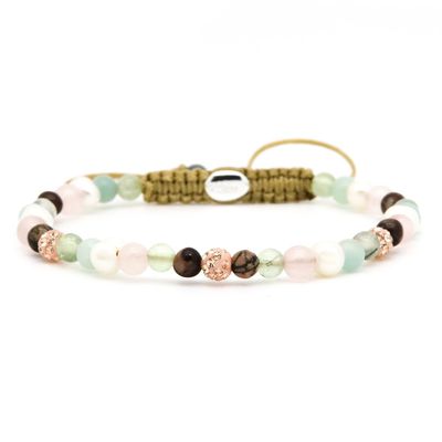 Karma Armband Spiral Pastelz Rose Gold Crystal
