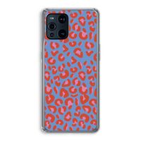 Leopard blue: Oppo Find X3 Transparant Hoesje