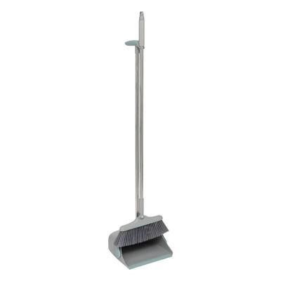 5Five Stoffer en blik set - met lange steel - grijs - 110 cm - Maria setje - Schoonmaken - Vegen