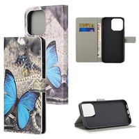 Style Series iPhone 13 Pro Max Wallet Case - Blauwe vlinder