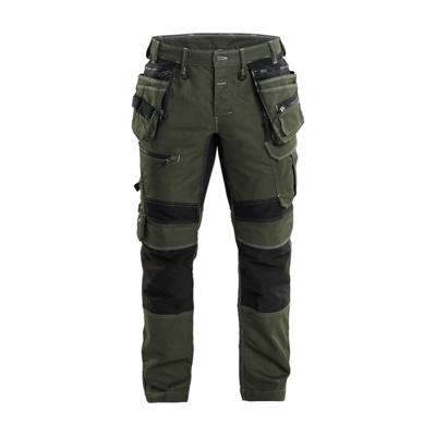 Blåkläder X1900 werkbroek denim stretch herfstgroen/zwart maat 48