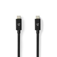 Nedis CCGB66020BK20 Usb-kabel Usb 4.0 Gen 2x2 Usb-c™ Male Usb-c™ Male 240 W 20 Gbps Vernikkeld 2.00 M Rond Pvc Cyaan Doos