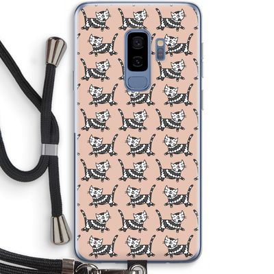 Zwarte poes: Samsung Galaxy S9 Plus Transparant Hoesje met koord