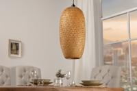Handgemaakte hanglamp ORGANIC LIVING 45cm naturel ovaal gemaakt van bamboehout - 40580