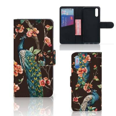 Huawei P20 | Telefoonhoesje | Met pasjeshouder | Pauw met Bloemen