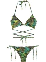 Amir Slama bikini à imprimé tropical - Vert