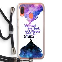 Stars quote: Samsung Galaxy A20e Transparant Hoesje met koord