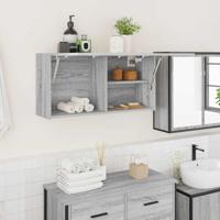 Badkamerwandkast 80x25x40 cm bewerkt hout grijs sonoma eiken