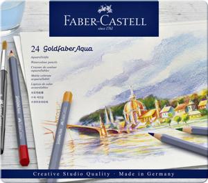24 Aquarelpotloden Faber-Castell Goldfaber in bliketui