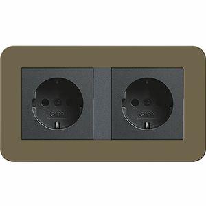 Gira E3 dubbel stopcontact ombergrijs antraciet