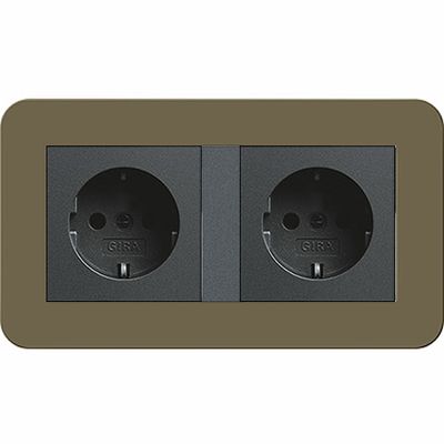 Gira E3 dubbel stopcontact ombergrijs antraciet
