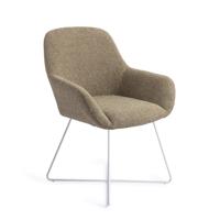 Jesper Home Eetkamerstoel 'Kushi' Cross White, kleur Moss Meadow