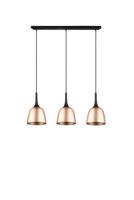 Trio Hanglamp Chiron 3-lichts zwart met mat koper 310800308