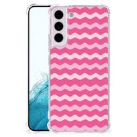 Samsung Galaxy S22 Doorzichtige Silicone Hoesje Waves Pink