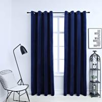 VidaXL Gordijn verduisterend met ringen 2 st 140x225 cm fluweel blauw VidaXL Gordijn verduisterend met ringen 2 st 140x225 cm fluweel blauw