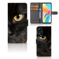 OPPO A98 5G Telefoonhoesje met Pasjes Zwarte Kat - thumbnail