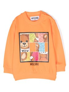 Moschino Kids sweat à logo Teddy Bear imprimé - Orange