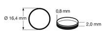 fleischmann 648008 Traction tyre 1 (pcs/stuks/Stück) H0. Outer diameter 16,4 mm, width 2 mm.