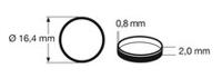 fleischmann 648008 Traction tyre 1 (pcs/stuks/Stück) H0. Outer diameter 16,4 mm, width 2 mm.