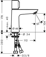 Hansgrohe Talis Select E wastafelkraan zonder afvoer chroom - thumbnail