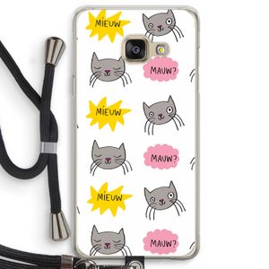 Meow: Samsung Galaxy A3 (2016) Transparant Hoesje met koord