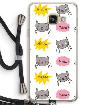 Meow: Samsung Galaxy A3 (2016) Transparant Hoesje met koord
