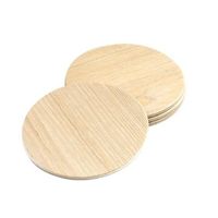 4x Ronde onderzetters van hout - dia 10 cm - glazen onderzetters