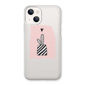 Zwart-wit cactus: iPhone 13 Transparant Hoesje