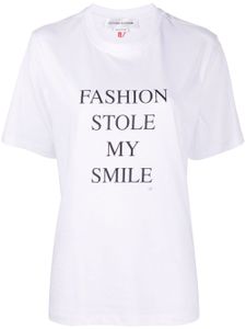 Victoria Beckham slogan-print organic cotton T-shirt - Blanc