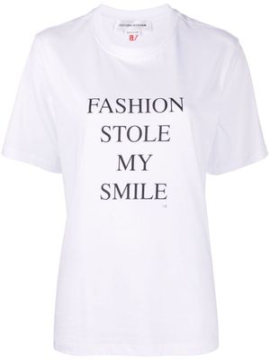 Victoria Beckham t-shirt 'Fashion Stole My Smile' - Blanc