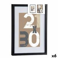 Muurfotolijst Zwart Glas Hout MDF 32,5 x 2,5 x 42,5 cm (6 Stuks)