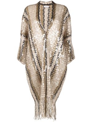 Brunello Cucinelli cardigan à sequins - Tons neutres