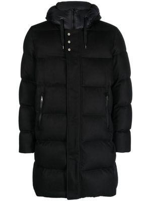 Herno manteau mi-long matelassé à capuche - Noir