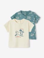 Set van 2 t-shirts met korte mouwen baby ecru