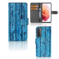 Samsung Galaxy S21 | Book Style Case | Wood Blue
