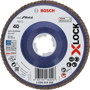 Bosch Accessoires X-LOCK Lamellenschijf Best for Metal recht, kunststof, Ø115mm, G 40, X571 - 1 stuk(s) - 2608619205