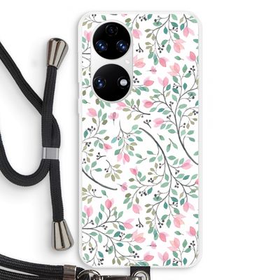 Sierlijke bloemen: Huawei P50 Transparant Hoesje met koord