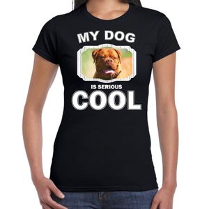 Franse mastiff honden t-shirt my dog is serious cool zwart voor dames