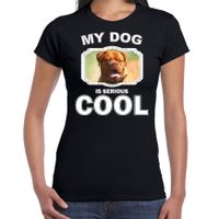 Franse mastiff honden t-shirt my dog is serious cool zwart voor dames - thumbnail