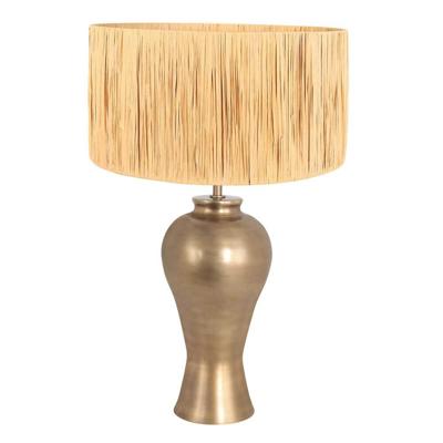 Steinhauer TafellampBrass brons met strokleurige kap - 3988BR