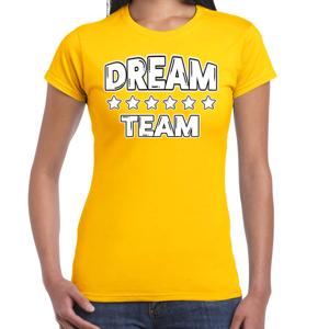 Cadeau Sport T-shirt dames - Dream Team - geel - Team Building - sportkleding voor dames