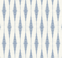 rabaul ikat blauw en beige geometrisch behang