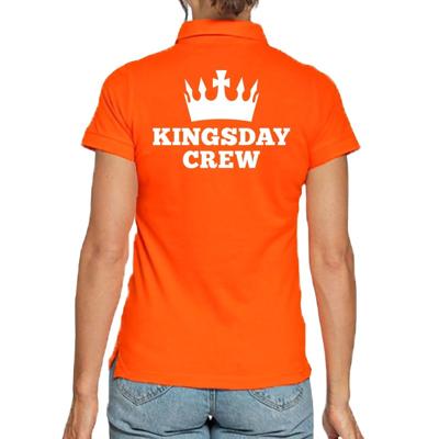 Koningsdag poloshirt - Kingsday Crew - oranje - voor dames - korte mouwen