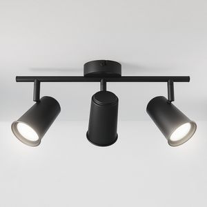 HOFTRONIC™ Riga LED Plafondlamp 3 spots Zwart - Draaibaar en Dimbaar - 3 lichts - GU10 6000K daglicht wit - Plafondspot woonkamer en gang - Opbouwspot verlichting