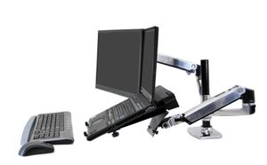 Ergotron LX Dual Arm Stacking Desk Mount Monitor-tafelbeugel 2-voudig 38,1 cm (15) - 61,0 cm (24) Aluminium In hoogte verstelbaar, Kantelbaar, Zwenkbaar,