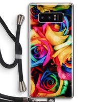 Neon bloemen: Samsung Galaxy Note 8 Transparant Hoesje met koord